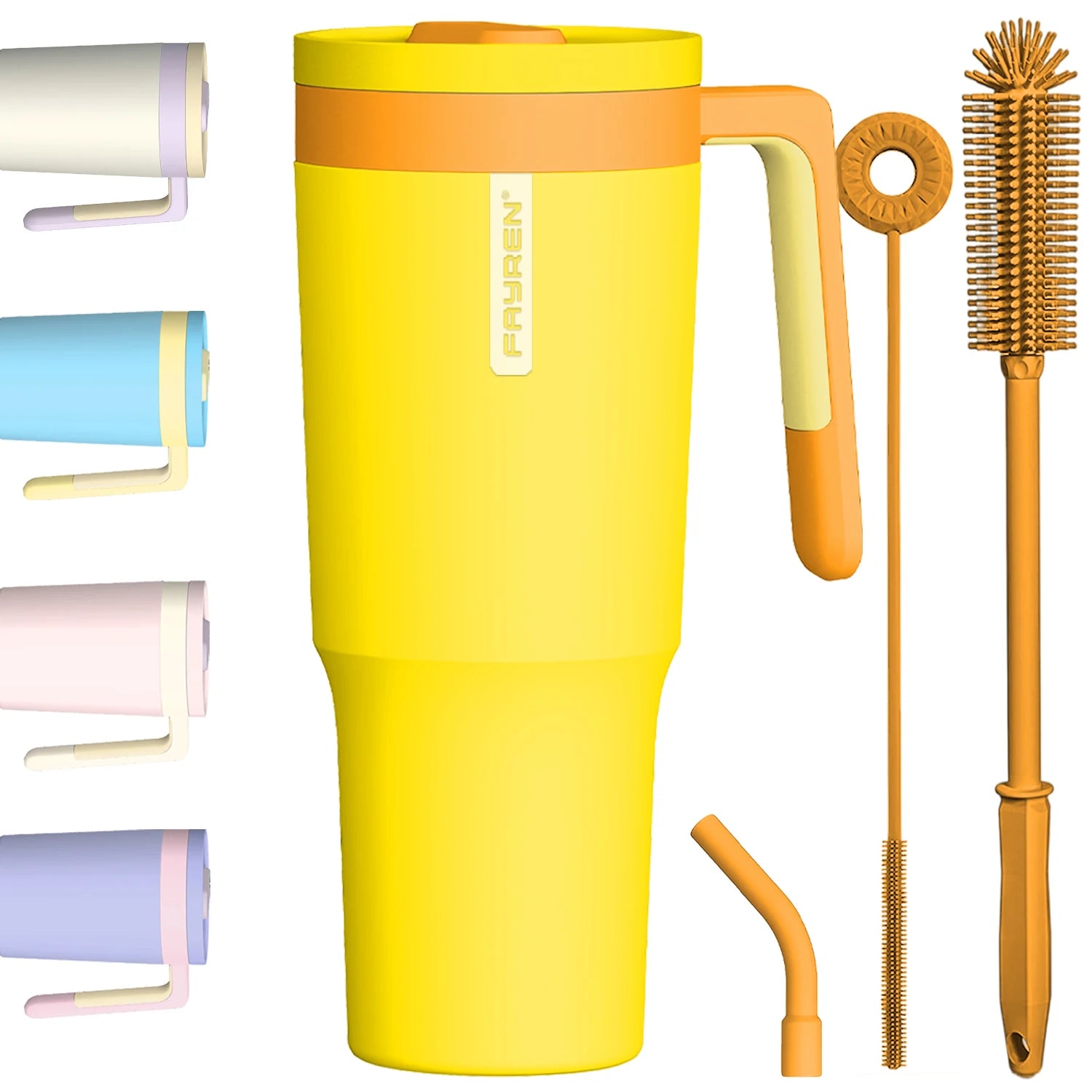 40oz Triple-Layer Insulated Stainless Steel Tumbler with Handle & Straw – Leak-Proof Travel Cup for Women & Men