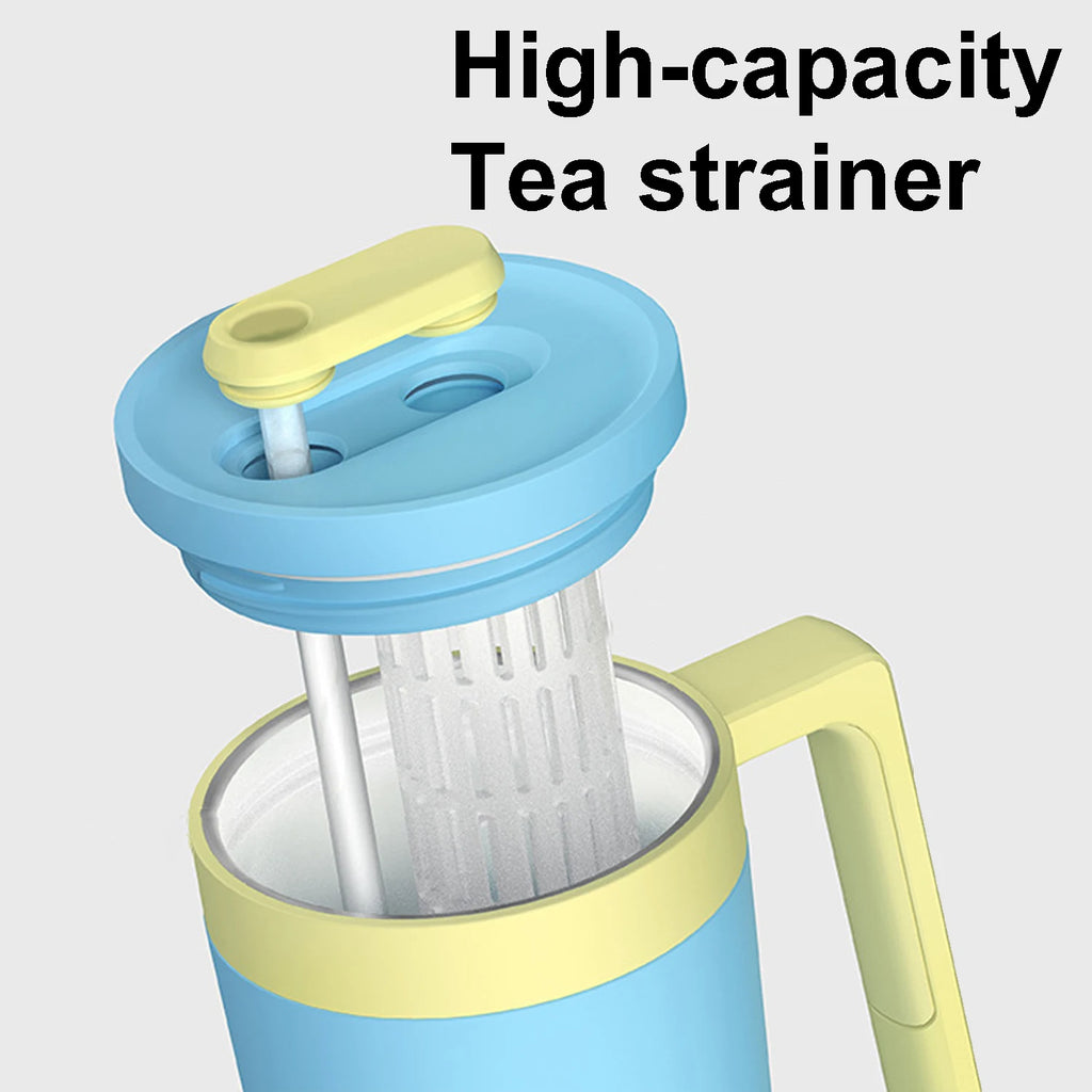 40oz Triple-Layer Insulated Stainless Steel Tumbler with Handle & Straw – Leak-Proof Travel Cup for Women & Men