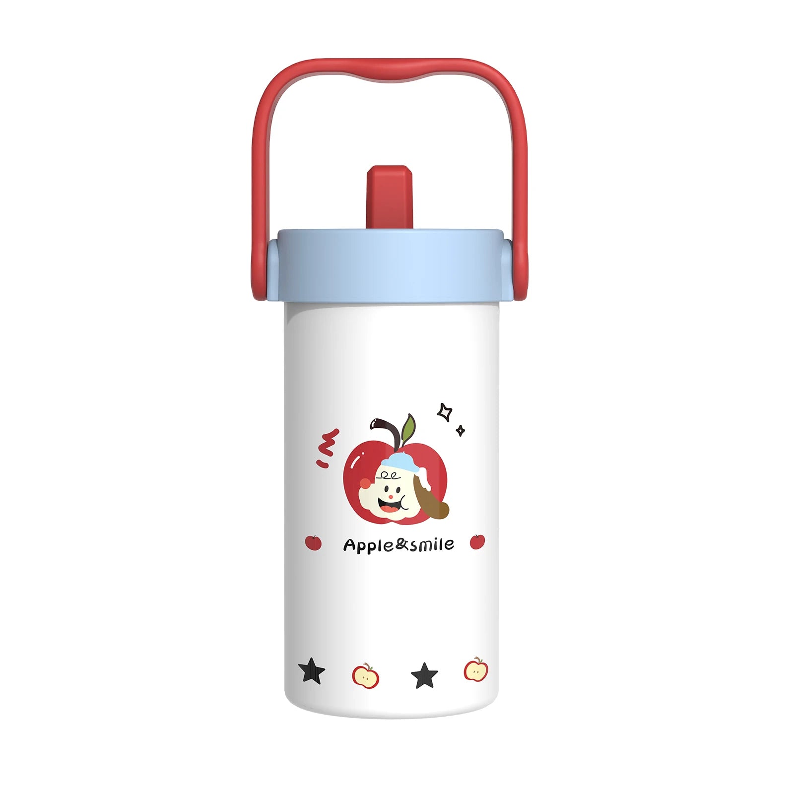 Cute 20oz Stainless Steel Cartoon Kitty Drinkware – Insulated Travel Tumbler with Handle & Flip Straw
