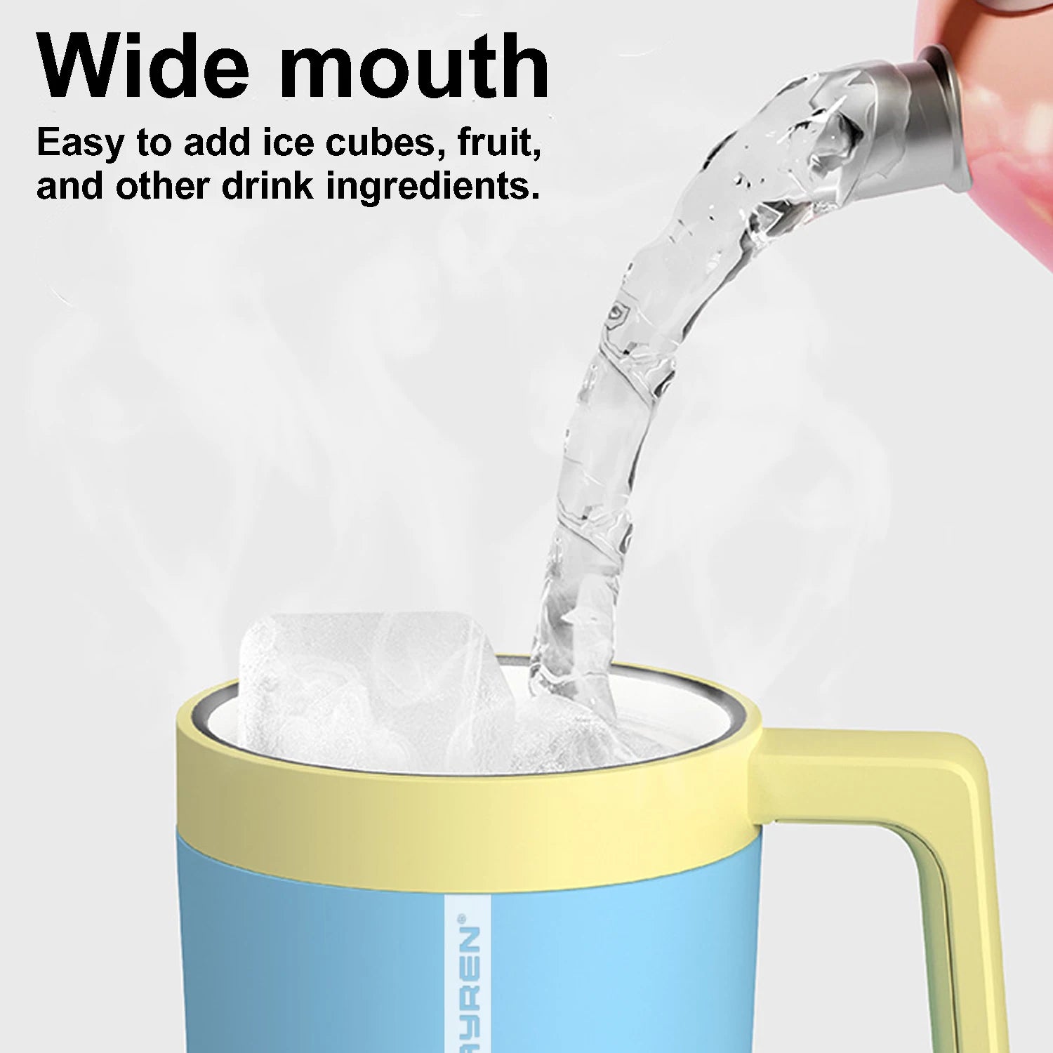 40oz Triple-Layer Insulated Stainless Steel Tumbler with Handle & Straw – Leak-Proof Travel Cup for Women & Men