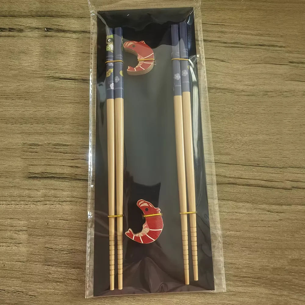 Eco-Friendly Wooden Chopsticks Set – Handmade Non-Slip Tableware (2 Pairs)