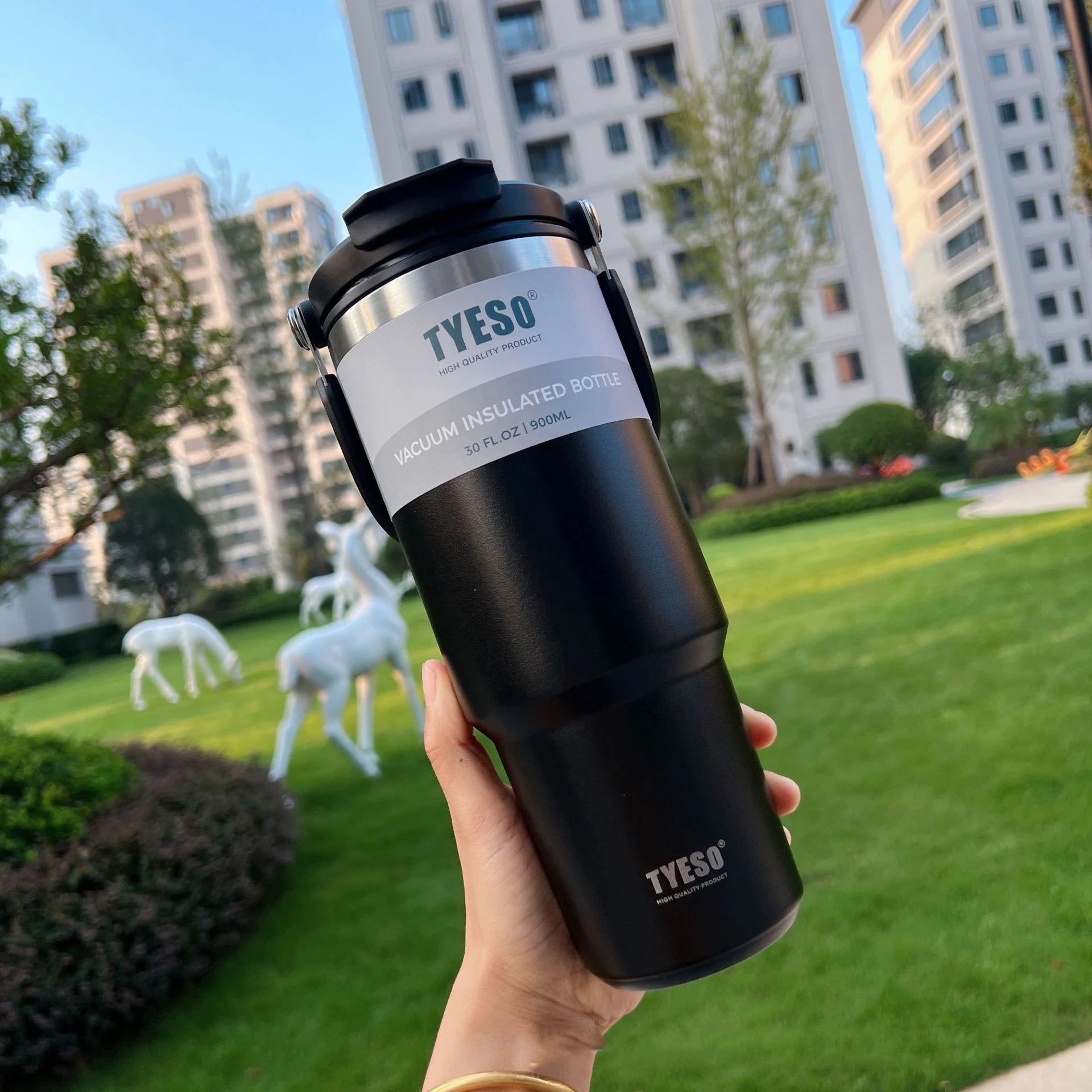 Tyeso Stainless Steel Vacuum Drinkware – 600ml, 900ml & 1200ml Thermal Coffee Cup