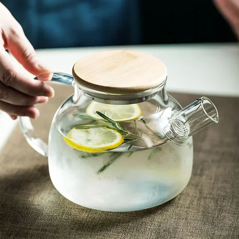 Crystal Clear Glass Teapot 1.8L