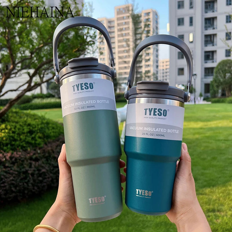 Tyeso Stainless Steel Vacuum Drinkware – 600ml, 900ml & 1200ml Thermal Coffee Cup