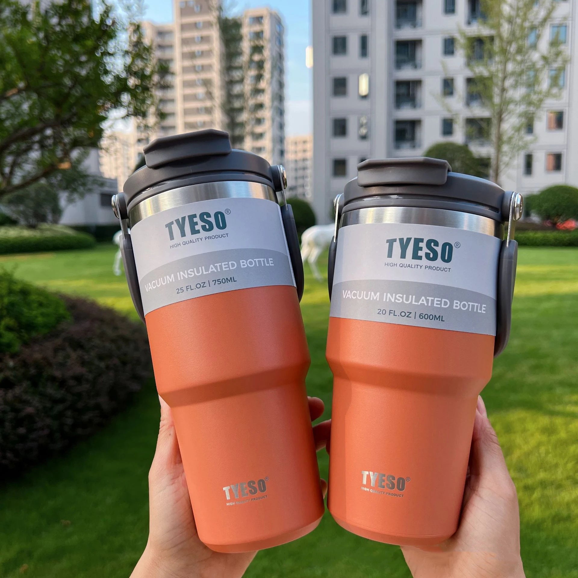 Tyeso Stainless Steel Vacuum Drinkware – 600ml, 900ml & 1200ml Thermal Coffee Cup