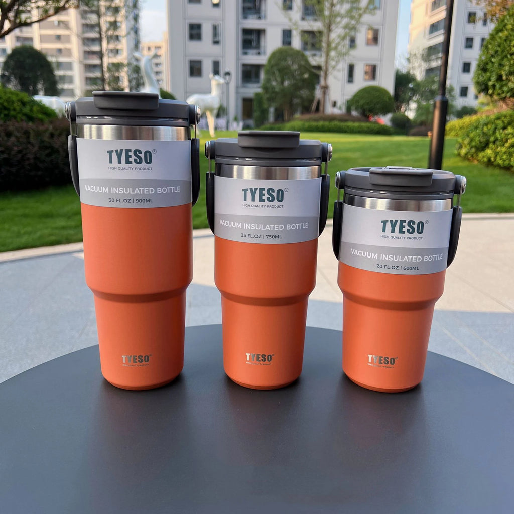 Tyeso Stainless Steel Vacuum Drinkware – 600ml, 900ml & 1200ml Thermal Coffee Cup