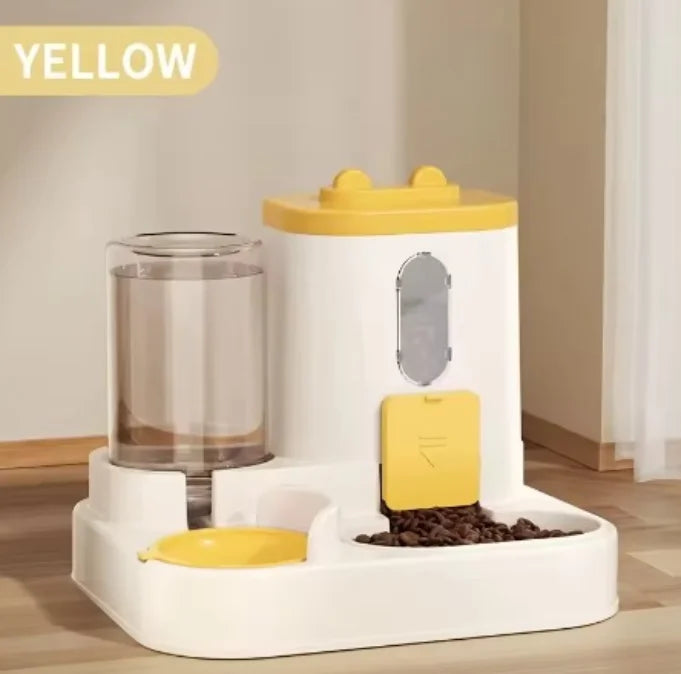 Cute 2-in-1 Cat Feeder & Water Dispenser – Automatic Food & Water Station