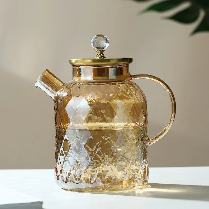 Amber Glass Teapot with Filter – 1L/1.8L