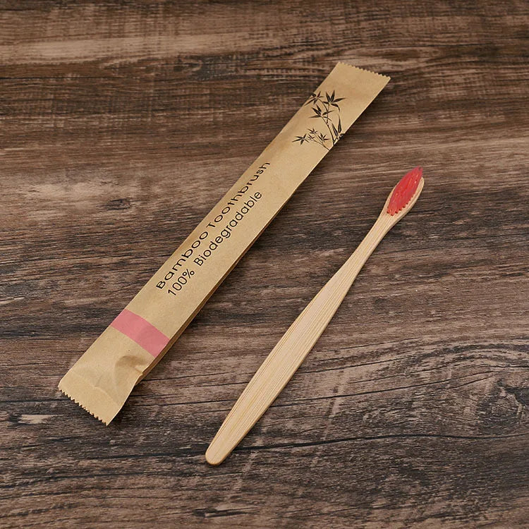 Eco Bamboo Toothbrush 🌿 — soft, smooth, and planet-friendly! 😁