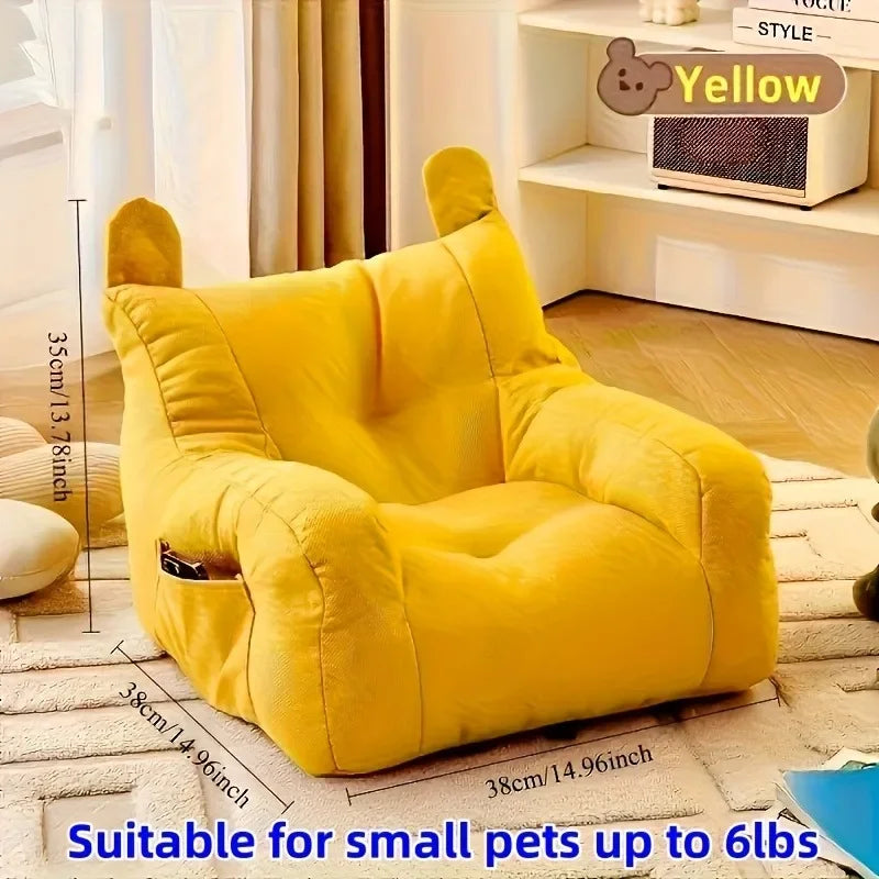 Cartoon Cat Sofa Bed, Washable Indoor Pet Bed (Up to 2.72 kg)