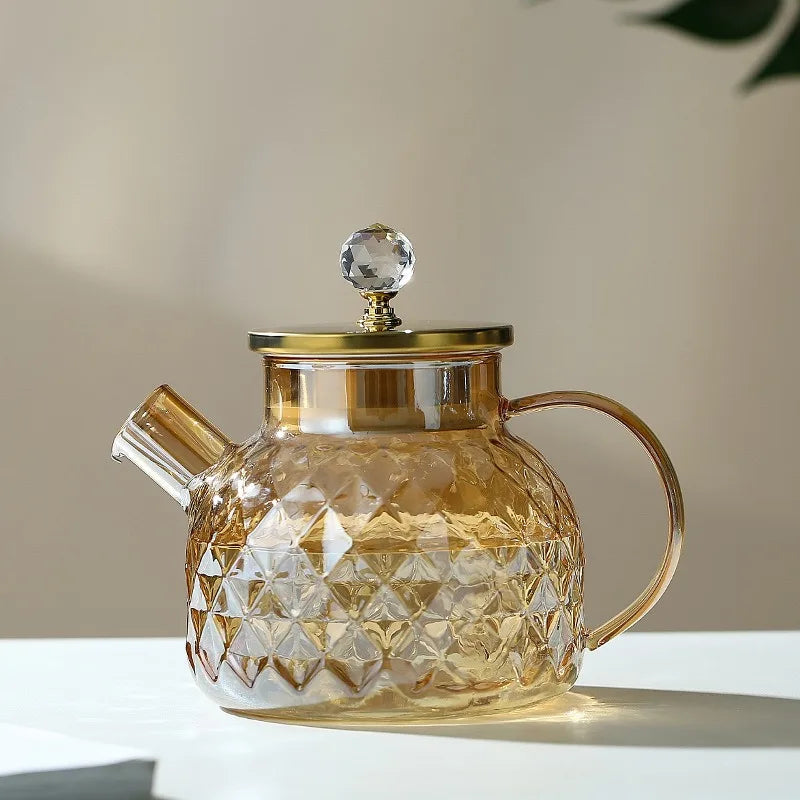 Amber Glass Teapot with Filter – 1L/1.8L