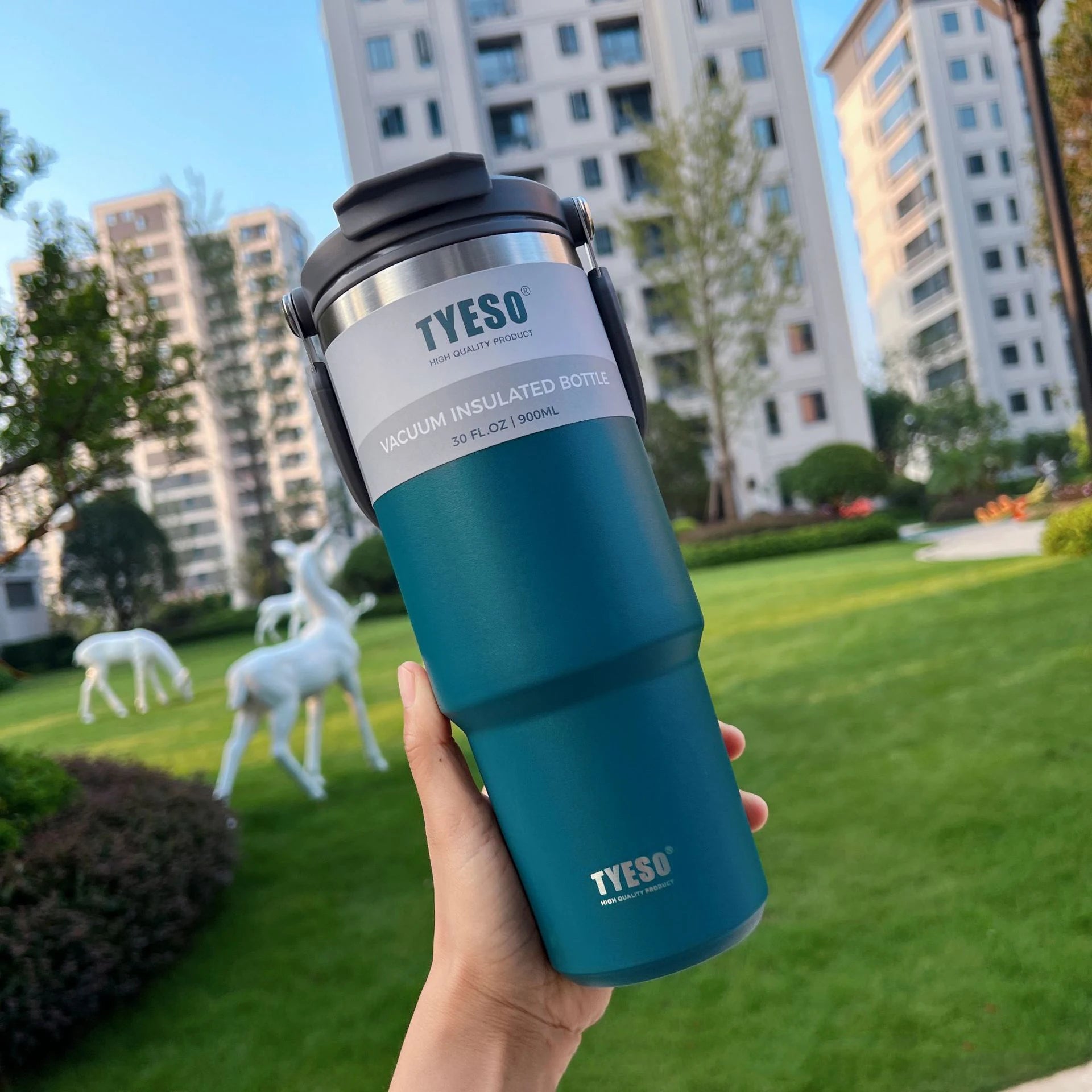 Tyeso Stainless Steel Vacuum Drinkware – 600ml, 900ml & 1200ml Thermal Coffee Cup