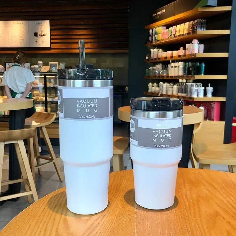 30oz Stainless Steel Drinkware – Vacuum Insulated Tumbler Bottle with Straw Lid
