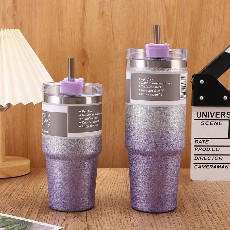 30oz Stainless Steel Drinkware – Vacuum Insulated Tumbler Bottle with Straw Lid
