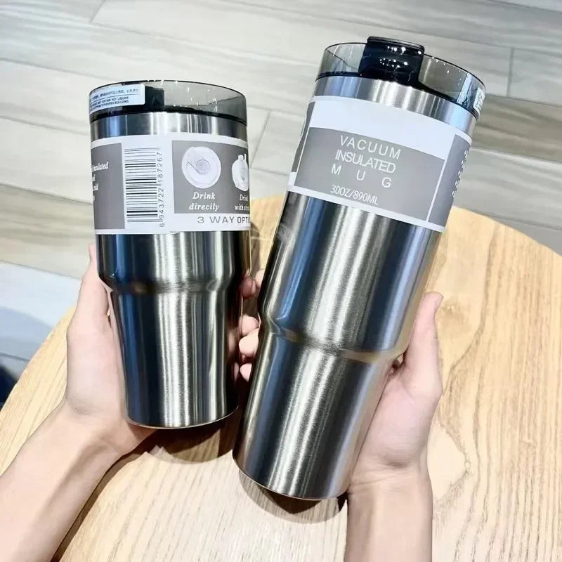 30oz Stainless Steel Drinkware – Vacuum Insulated Tumbler Bottle with Straw Lid