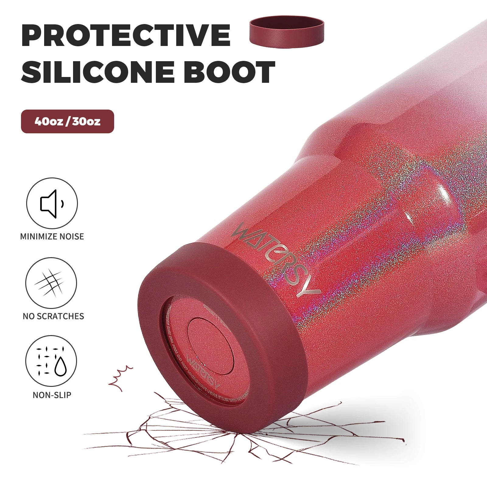 WATERSY 30/40oz Insulated Drinkware – Stainless Steel Tumbler with Handle & Straw