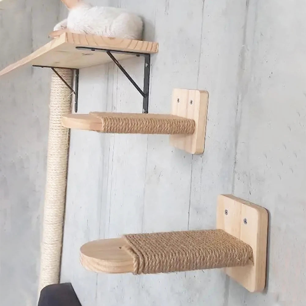 Cat Climbing Wall with Rope Ladder