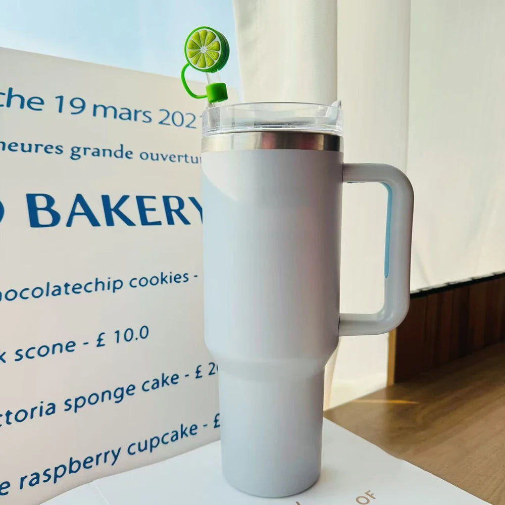 Cute Lemon Silicone Straw Covers – Dust-Proof Kawaii Straw Toppers for 10mm Straws - Accessories