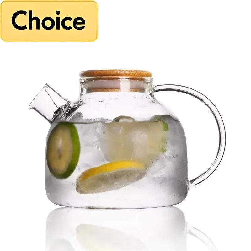 Crystal Clear Glass Teapot 1.8L