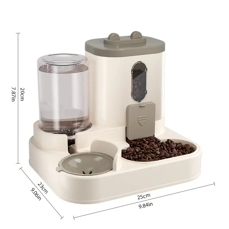 Cute 2-in-1 Cat Feeder & Water Dispenser – Automatic Food & Water Station