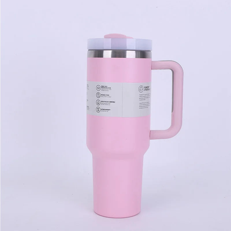 Stainless Steel Vacuum Insulated Metal Cup/Travel Mug/Tumbler/Drinkware with Lid and Straw for Water, Iced Tea or Coffee