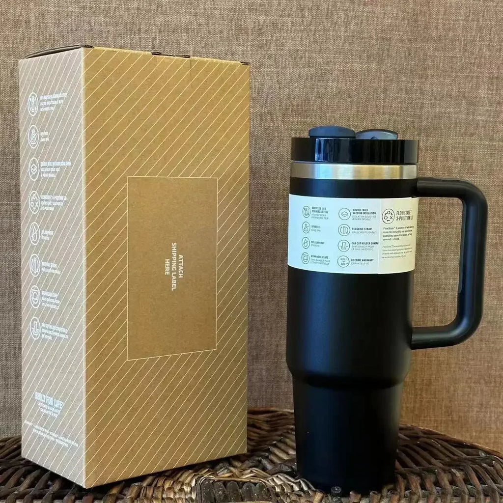 Stainless Steel Vacuum Insulated Metal Cup/Travel Mug/Tumbler/Drinkware with Lid and Straw for Water, Iced Tea or Coffee