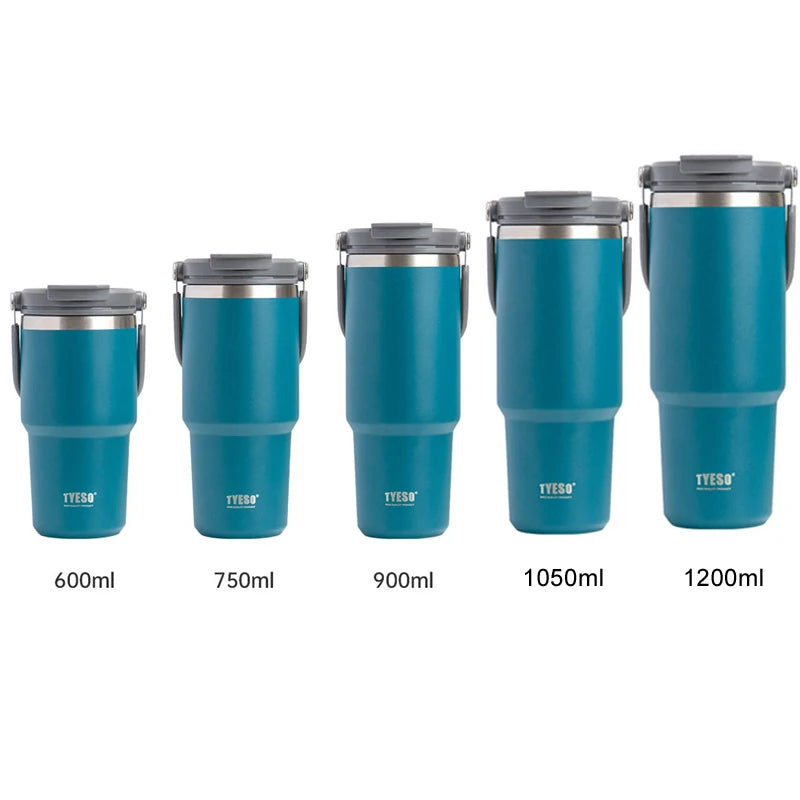 Tyeso Stainless Steel Vacuum Drinkware – 600ml, 900ml & 1200ml Thermal Coffee Cup