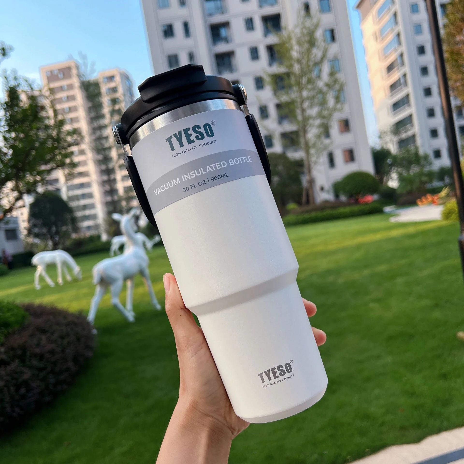 Tyeso Stainless Steel Vacuum Drinkware – 600ml, 900ml & 1200ml Thermal Coffee Cup