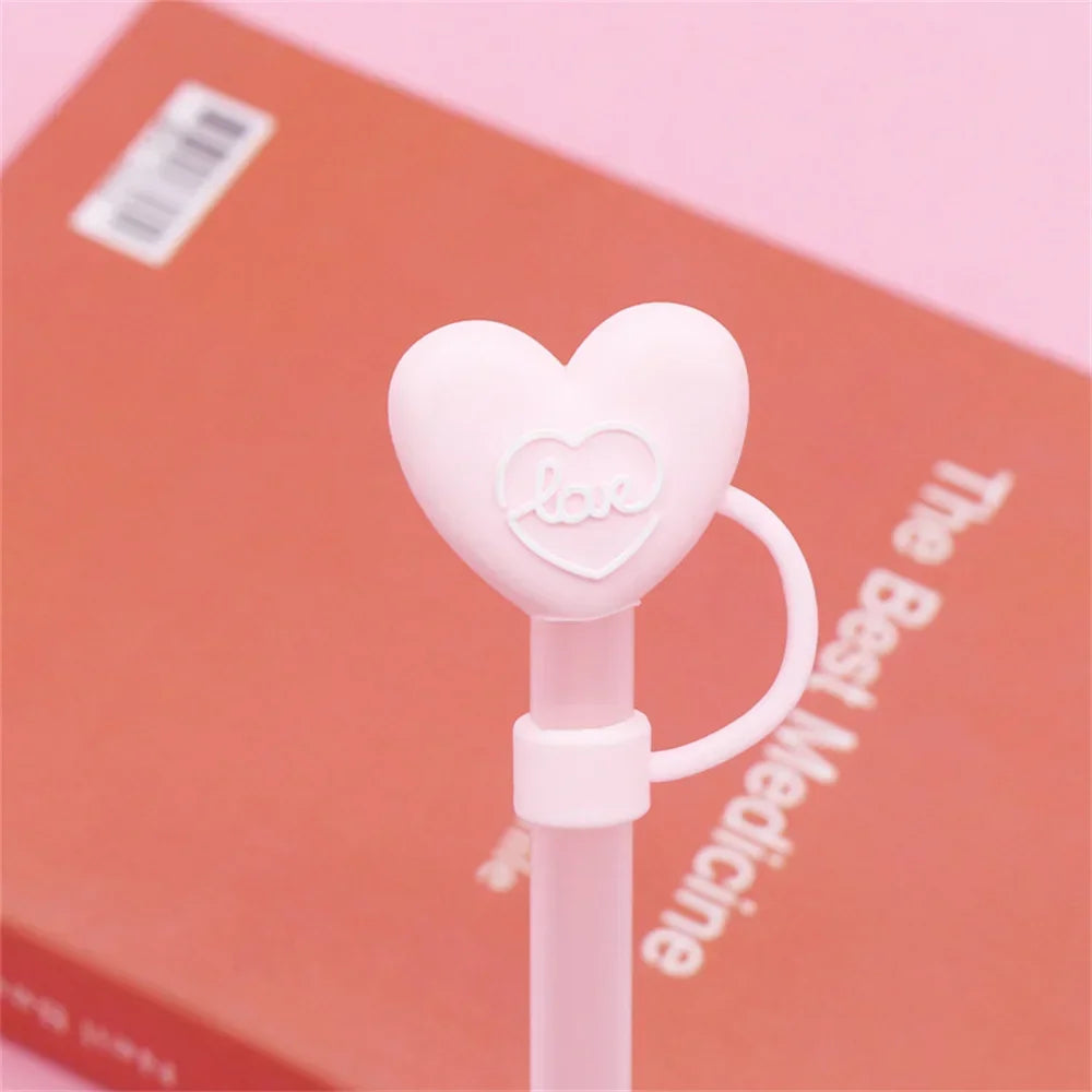 Kawaii Hearts & Bear Silicone Straw Caps – Stanley Cup & Tumbler Accessories (10mm)