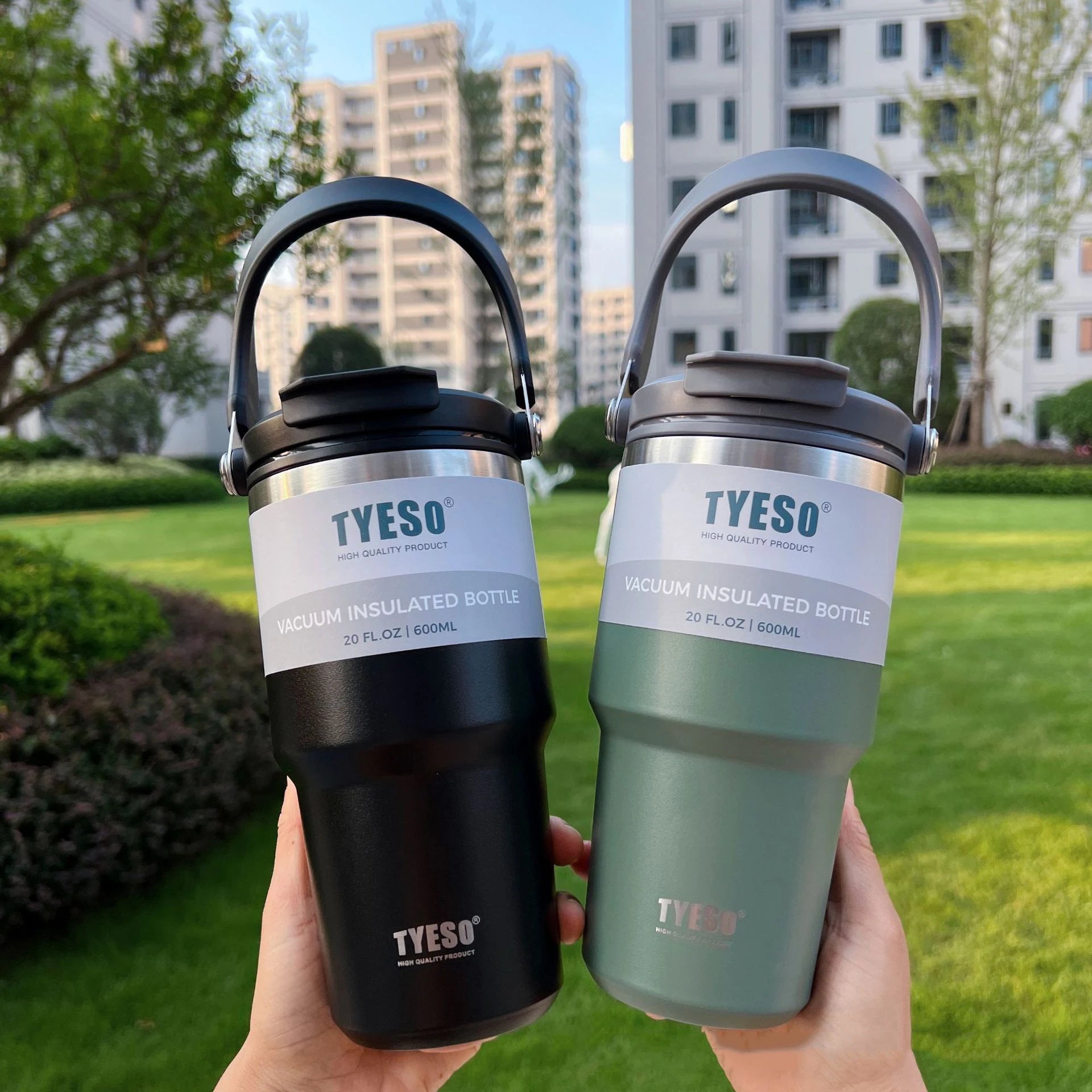 Tyeso Stainless Steel Vacuum Drinkware – 600ml, 900ml & 1200ml Thermal Coffee Cup