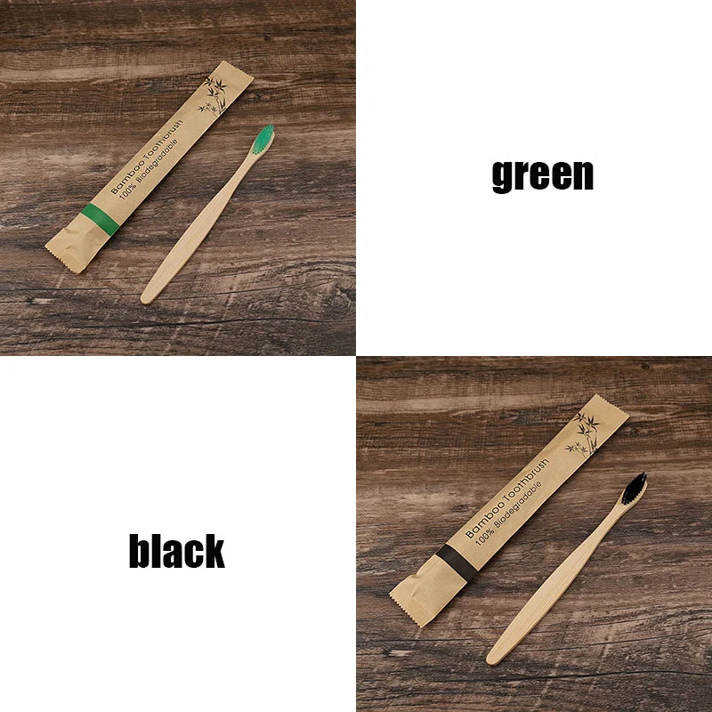 Eco Bamboo Toothbrush 🌿 — soft, smooth, and planet-friendly! 😁