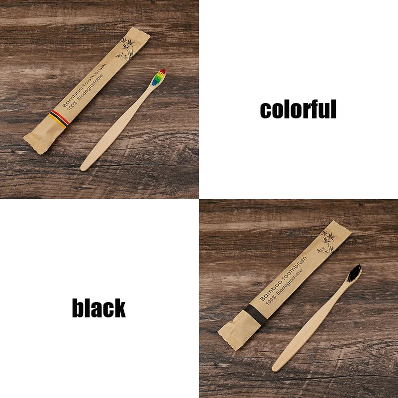 Eco Bamboo Toothbrush 🌿 — soft, smooth, and planet-friendly! 😁