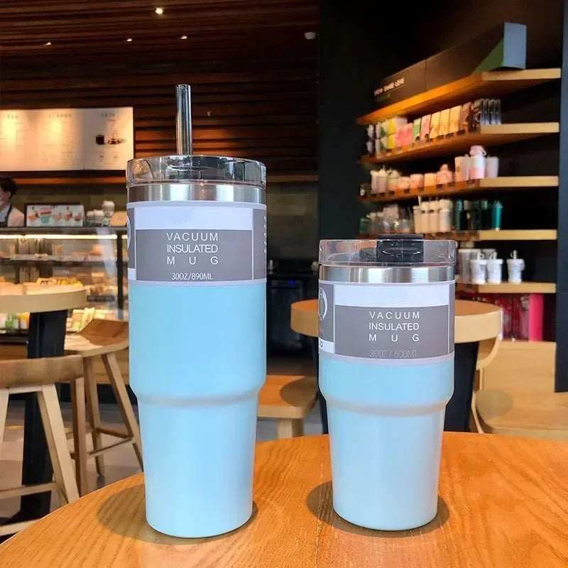 30oz Stainless Steel Drinkware – Vacuum Insulated Tumbler Bottle with Straw Lid